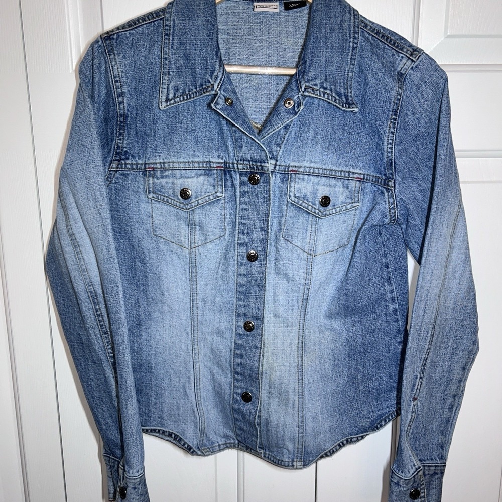 Arizona Heavy Weight Denim Jean Shirt Size Large Button Up‎